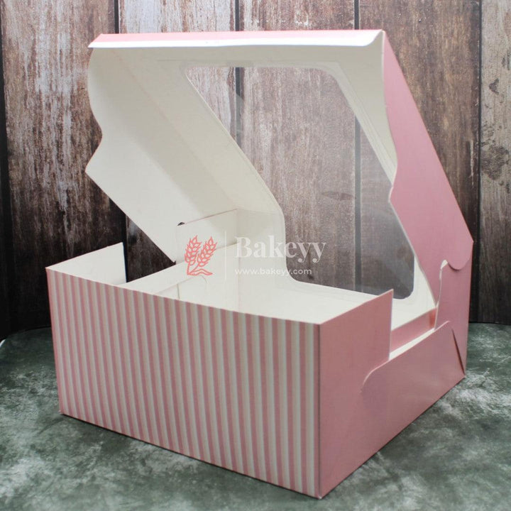 Printed Cake Box With Window | Birthday Cake boxes | Pack of 50 - Bakeyy.com