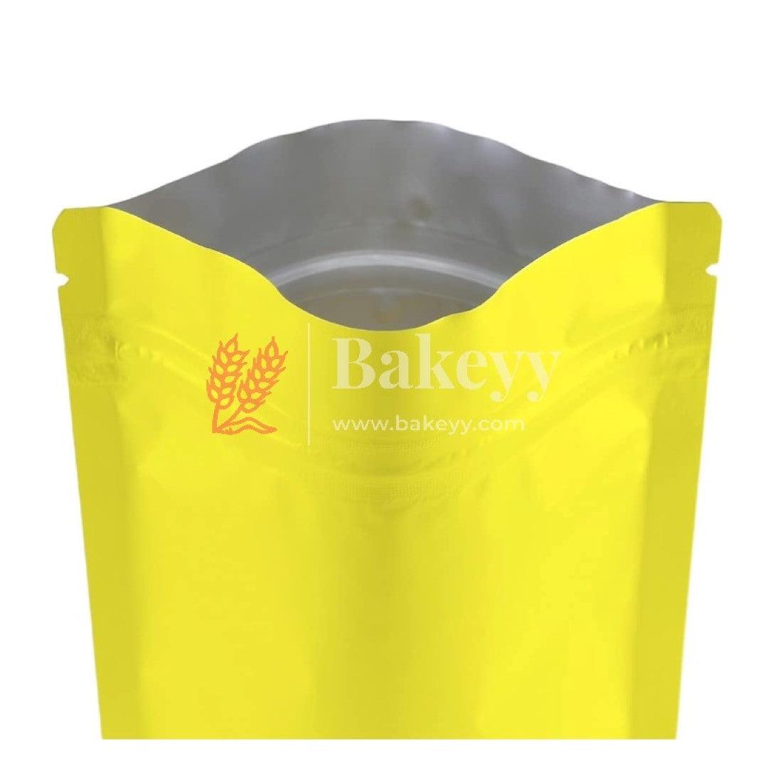 1 kg | Zip Lock Pouch |Lime Yellow Color With Window | 17x26.5 CM | Standing Pouch | 110 GSM | - Bakeyy.com - India - 1 kg | Zip Lock Pouch |Lime Yellow Color With Window | 17x26.5 CM | Standing Pouch | 110 GSM | - Pack Of 50 / 17x26.5 cm / 1 Kg