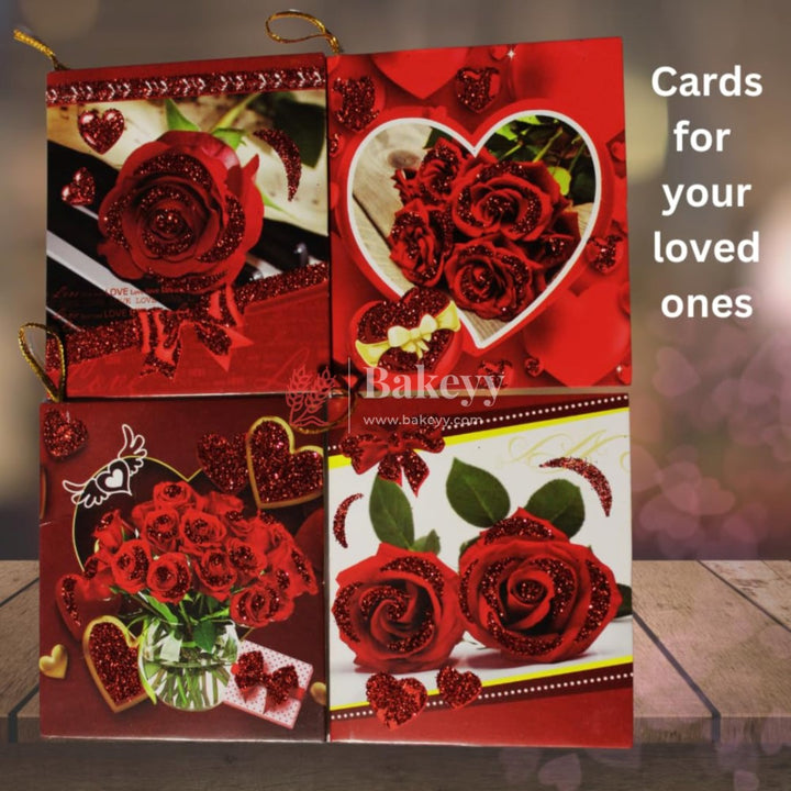 Red Rose Tags | Eco-Friendly | Tags with Golden Thread - Bakeyy.com