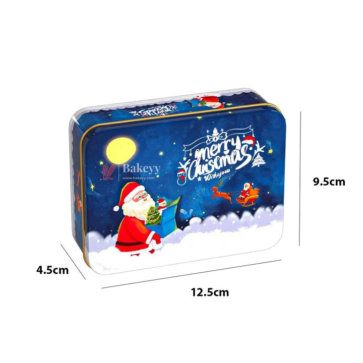 Blue With Santa | Elegant Christmas Decorative Tin Box | Gift Box | Chocolate Box | Cookie Box | Luxury Box | Pack of 6 | - Bakeyy.com - India - Blue With Santa | Elegant Christmas Decorative Tin Box | Gift Box | Chocolate Box | Cookie Box | Luxury Box | Pack of 6 | - Default Title