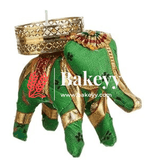 The Majestic Elephant Diya (Pack 4) - Bakeyy.com - India - The Majestic Elephant Diya (Pack 4) - Green