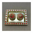 Plastic Kumkum Holder Stone Decorated 2-in-1 Haldi/Kumkum Holder- 2 - Bakeyy.com - India - Plastic Kumkum Holder Stone Decorated 2-in-1 Haldi/Kumkum Holder- 2 - Red