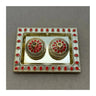 Plastic Kumkum Holder Stone Decorated 2-in-1 Haldi/Kumkum Holder- 2 - Bakeyy.com - India - Plastic Kumkum Holder Stone Decorated 2-in-1 Haldi/Kumkum Holder- 2 - Red