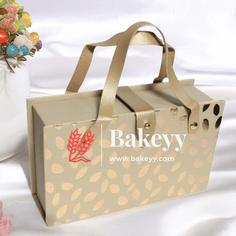 Designer Gift Box for storage and Gifting | Carry Case with Handles | Gift box for special Occasions | - Bakeyy.com - India - Designer Gift Box for storage and Gifting | Carry Case with Handles | Gift box for special Occasions | - Beige