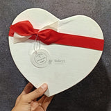 Red And White Valentine Gift Box | Valentine Gift | Mixed Colour | Heart Shape Gift Box with Ribbon | Pack of 1