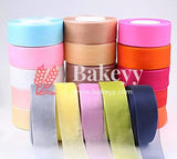 Transprant Satin ribbon for decoration | Gift wrapping | School project works | Opening ribbon | Multi-purpose use - Bakeyy.com - India - Transprant Satin ribbon for decoration | Gift wrapping | School project works | Opening ribbon | Multi-purpose use - Mid Green