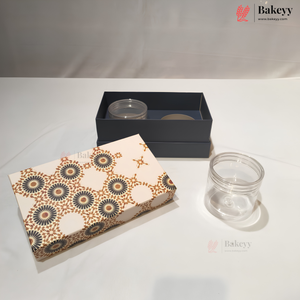 400ml 2 Jar | Small | Traditional Printed Gift Hamper Box with Transparent Jars | Pack of 1