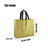 PVC Lamination Bags |Golden Bag with Black Handles | Non Woven Design | Pack of 25 |