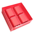 Rigid Gift Box with 4 Tin Boxes | Hamper Box | Square Shape | - Bakeyy.com - India - Rigid Gift Box with 4 Tin Boxes | Hamper Box | Square Shape | - Red