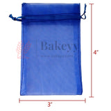 8x10cm | Organza Potli Bags | Royal Blue Colour | Candy Bag | Pack of 50