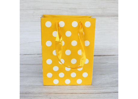 Paper Bag Polka Dot Yellow Colour | Pack of 10 - Bakeyy.com - India - Paper Bag Polka Dot Yellow Colour | Pack of 10 - Default Title