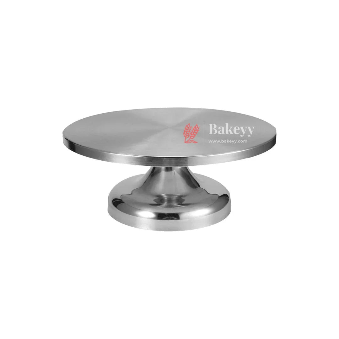 10 inch stainless steel rotating cake stand from Bakeyy.com for smooth cake decorating