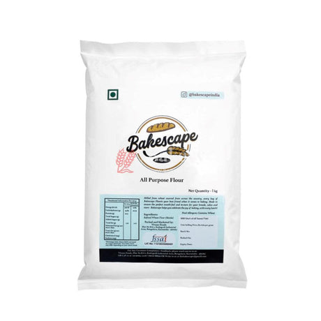 Bakescape All-Purpose Flour 1kg | Your Essential Partner for Perfect Baking Creations | Versatile Culinary Delights for Bakers & Homemakers - Bakeyy.com - India - Bakescape All-Purpose Flour 1kg | Your Essential Partner for Perfect Baking Creations | Versatile Culinary Delights for Bakers & Homemakers - Default Title