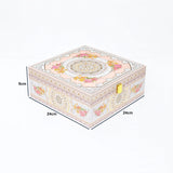 24x24x9cm | Elegant Floral Mandala Square Gift Box with Satin Lining | Pack of 1
