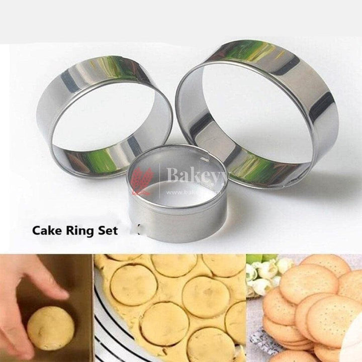 3 Set Cake Ring Round | 4" inch Ring, 6" inch Ring, 8" inch Ring - Bakeyy.com