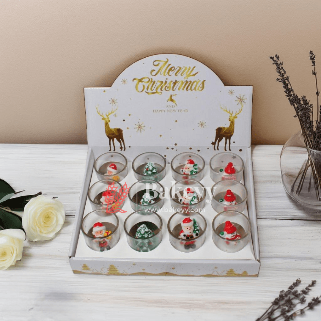 Christmas Decorative Tealight Candle Set | Pack of 12 | Festive Glass Candles for Christmas - Bakeyy.com - India - Christmas Decorative Tealight Candle Set | Pack of 12 | Festive Glass Candles for Christmas - Default Title