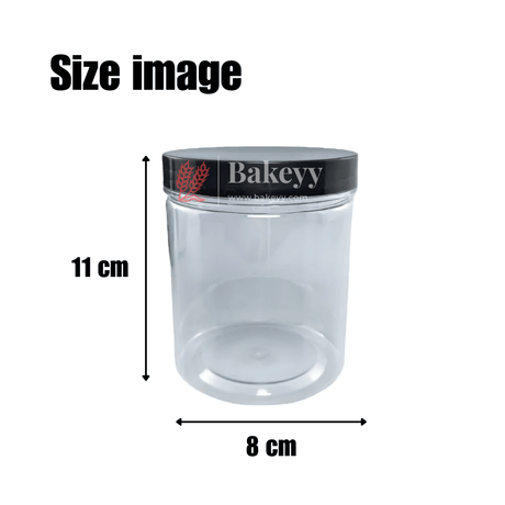 Transparent Storage Jar with Black Lid | Cookie Jar | Pack of 10 | Airtight and Reusable | Multi Purpose Jar | - Bakeyy.com - India - Transparent Storage Jar with Black Lid | Cookie Jar | Pack of 10 | Airtight and Reusable | Multi Purpose Jar | - 500ml x11x8