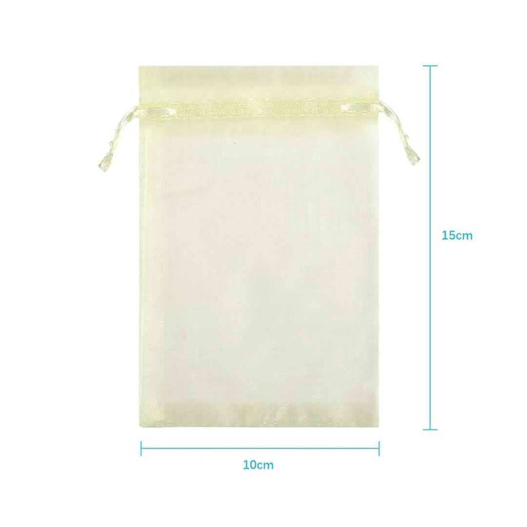 10x15cm | Organza Potli Bags | Light Yellow Colour | Candy Bag | Pack of 99 - Bakeyy.com - India - 10x15cm | Organza Potli Bags | Light Yellow Colour | Candy Bag | Pack of 99 - Default Title