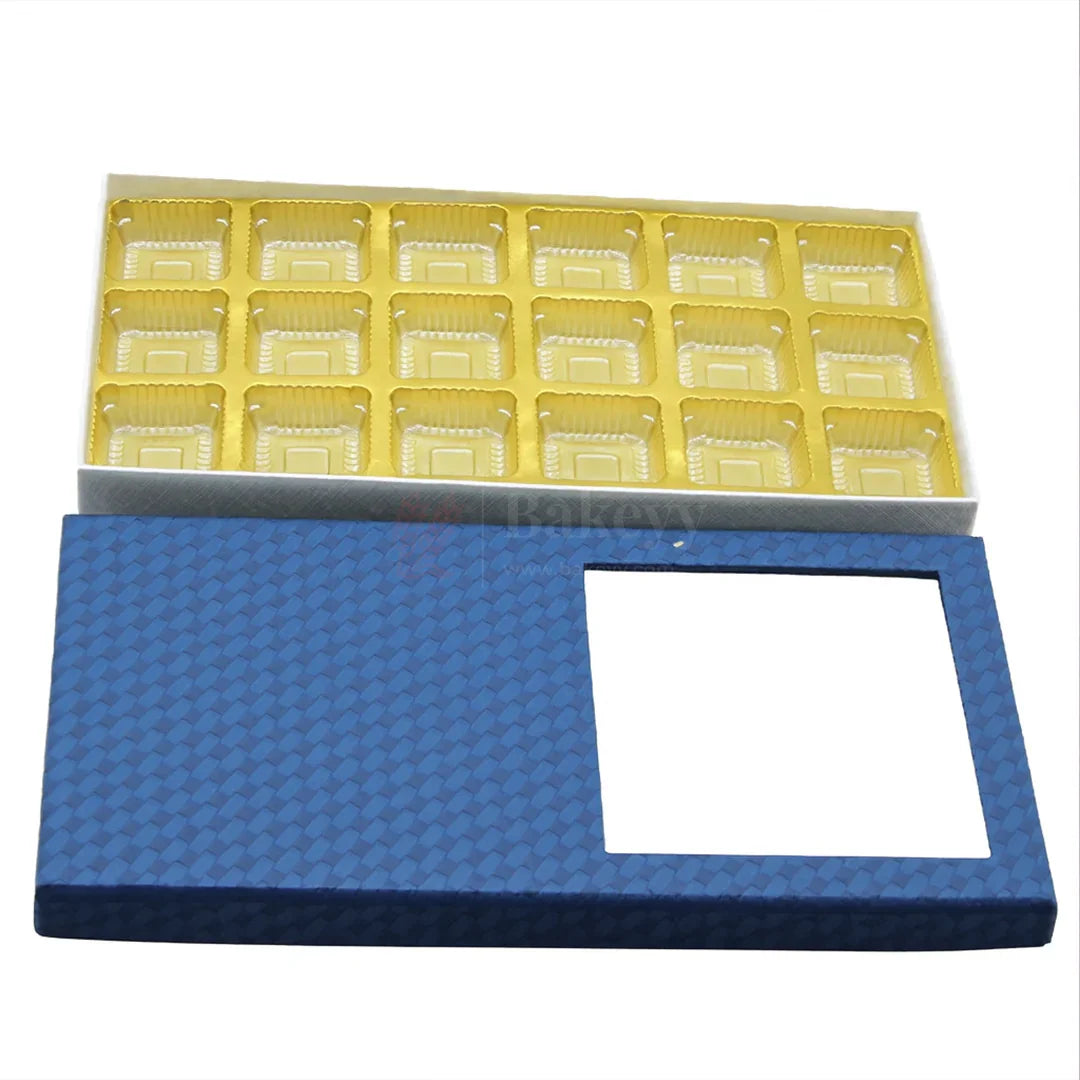 18 Cavity Hard Chocolate Box | Blue Colour