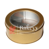 Round Empty Decorative Acrylic Box | Gift Box | Chocolate Box | Sweet Box | Jewellery Box | Pvc Tin Box | Big | - Bakeyy.com - India - Round Empty Decorative Acrylic Box | Gift Box | Chocolate Box | Sweet Box | Jewellery Box | Pvc Tin Box | Big | - Gold