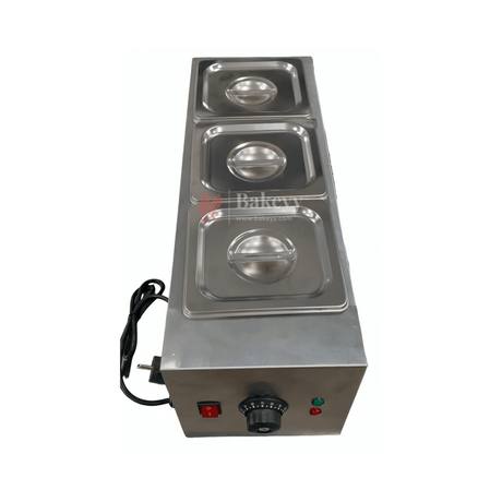 Professional 3 -Pot Chocolate Melting Machine | Dual Functionality for Effortless Dessert Creations - Bakeyy.com - India - Professional 3 -Pot Chocolate Melting Machine | Dual Functionality for Effortless Dessert Creations - Default Title