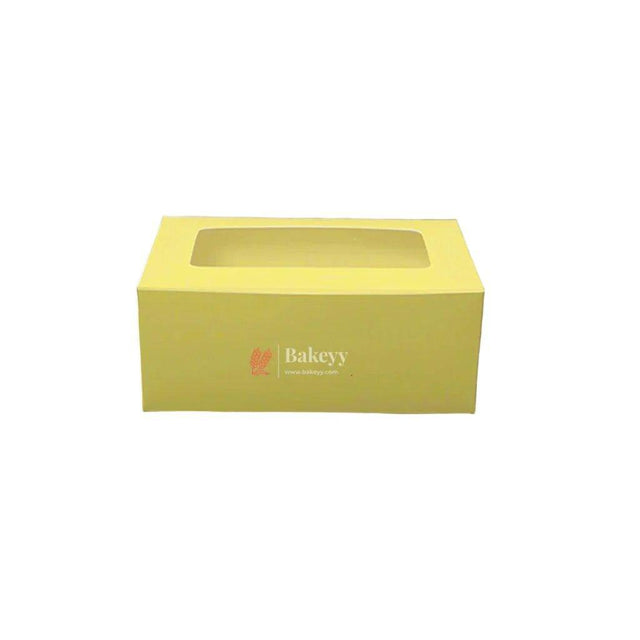 2 Cupcake Box | With Window On The Top | Yellow Color | - Bakeyy.com - India - 2 Cupcake Box | With Window On The Top | Yellow Color | - Pack of 10