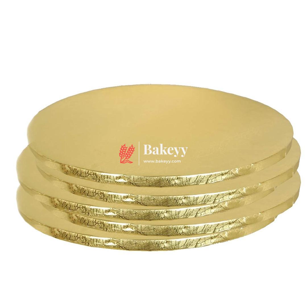 Gold Round Drum Cake Board Cake Base | Pack of 5 - Bakeyy.com - India - Gold Round Drum Cake Board Cake Base | Pack of 5 - 10 inch