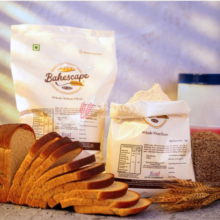 Bakescape Whole Wheat Flour 1kg | Premium Freshly Milled Unbleached Bread Flour | Delightful Baking Experiences - Bakeyy.com