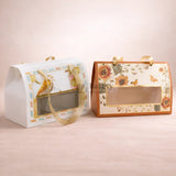 7x5.25x3.75 Inch | Premium Designer Window Box | Golden Ribbon Handle | Pack of 10