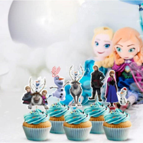 6pcs Frozen theme Birthday Cake Topper| Cupcake Toppers| Bday Decorations Items - Bakeyy.com - India - 6pcs Frozen theme Birthday Cake Topper| Cupcake Toppers| Bday Decorations Items - Default Title