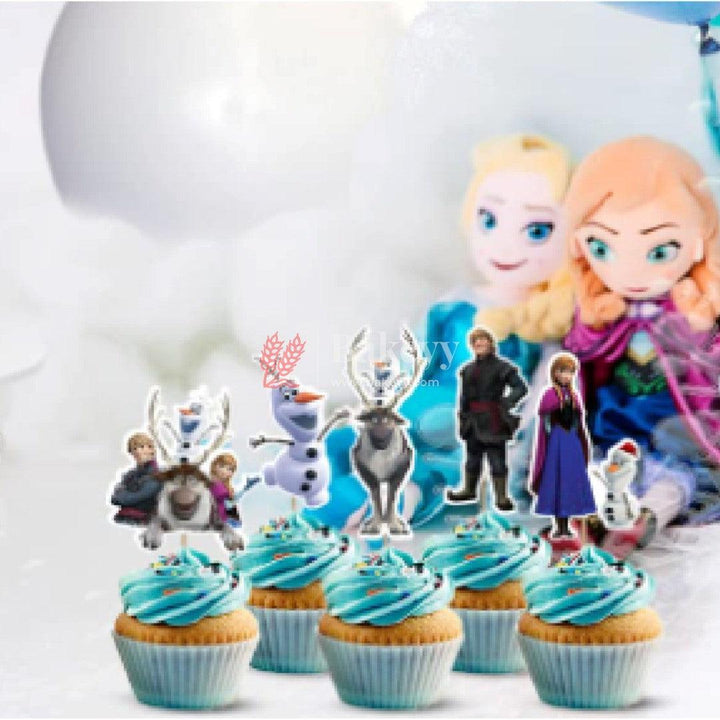 6pcs Frozen theme Birthday Cake Topper| Cupcake Toppers| Bday Decorations Items - Bakeyy.com