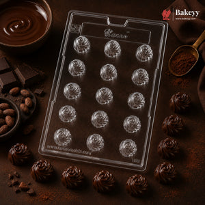 Mould 199 | 15 Cavity Spiral Shell Chocolate Mould for Pralines & Bonbons | Pack of 1