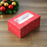 Festive Red Christmas 2 Cupcake Box | Christmas Collection | With Window on the top - Bakeyy.com - India - Festive Red Christmas 2 Cupcake Box | Christmas Collection | With Window on the top - Pack of 10