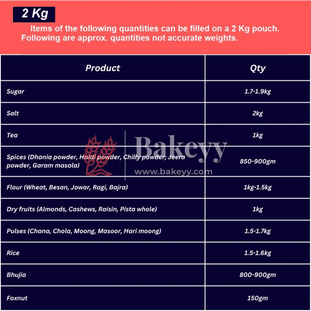 2 Kg | Zip Lock Pouch | Clear Stand-up Pouch | 20x30 CM | Standing Pouch | 110 GSM | - Bakeyy.com - India - 2 Kg | Zip Lock Pouch | Clear Stand-up Pouch | 20x30 CM | Standing Pouch | 110 GSM | - Pack Of 50 / 20x30 cm / 2 Kg