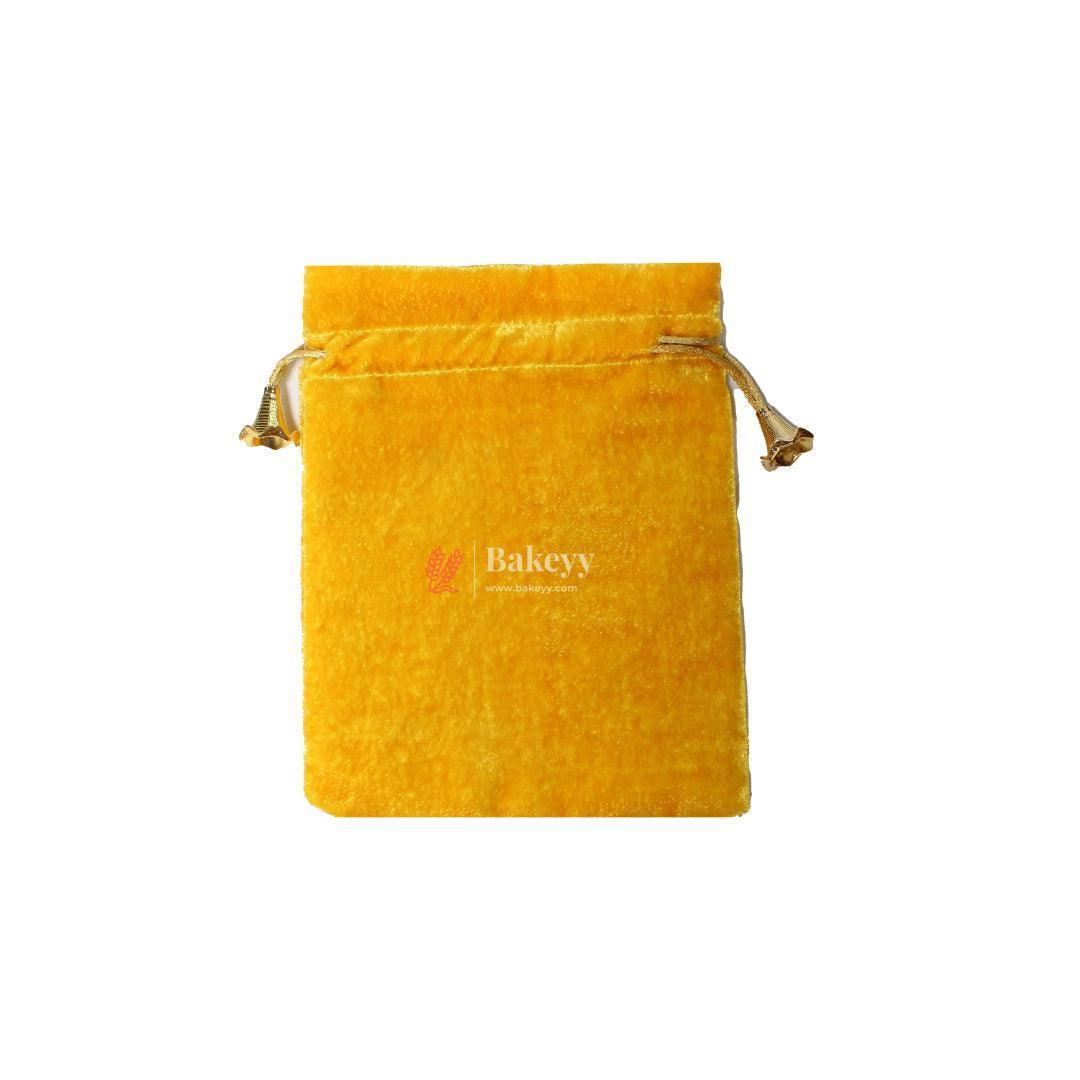 16x20 cm | Velvet Drawstring Potli Bag | Yellow Colour | Pack of 10 | Luxurious Gift & Storage Pouch | - Bakeyy.com - India - 16x20 cm | Velvet Drawstring Potli Bag | Yellow Colour | Pack of 10 | Luxurious Gift & Storage Pouch | - Default Title