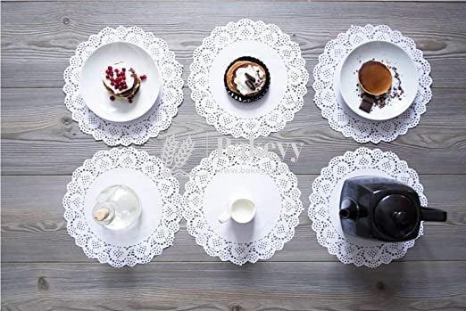 3.5 Inch Doilies Paper | Pack Of 100 | Round Decorative Paper Placemats for Desert | Tableware Decoration | Lace Doilys - Bakeyy.com - India - 3.5 Inch Doilies Paper | Pack Of 100 | Round Decorative Paper Placemats for Desert | Tableware Decoration | Lace Doilys - Default Title