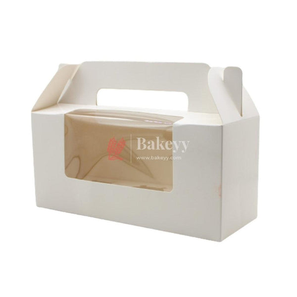 3 Cupcake Box | With Window On The Lid | With Handle | Multi Colors | Pack Of 10 - Bakeyy.com