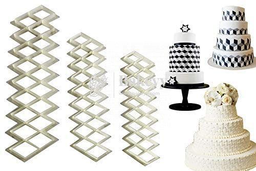 3 pcs Geometric Plunger Cutter Fondant Mould - Bakeyy.com - India - 3 pcs Geometric Plunger Cutter Fondant Mould - Default Title