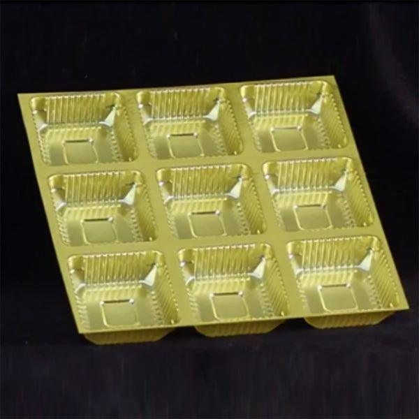 3 X 3 CAVITY GOLDEN TRAY (PACK OF 50) - Bakeyy.com