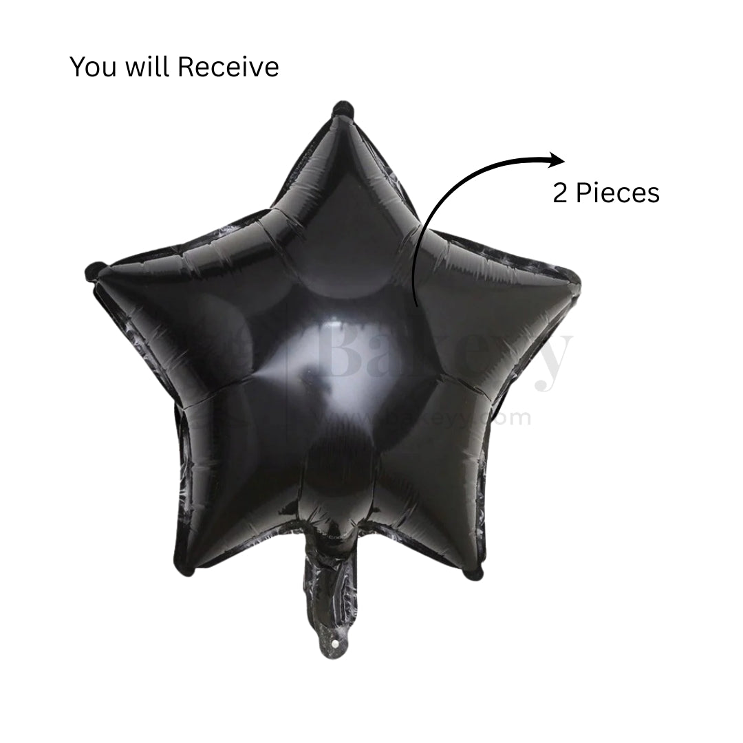 Black Star Foil Balloon| Pack of 2