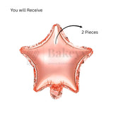 Rose Gold Star Foil Balloon| Pack of 2