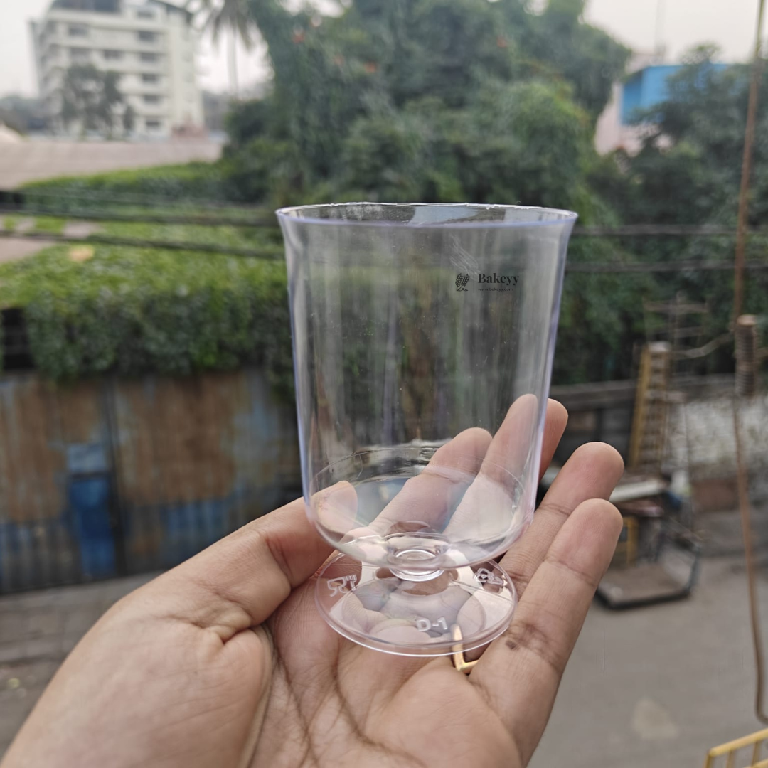 Clear Dessert Goblet Cup | D1 | Transparent Plastic Dessert Glass | Party & Catering Serveware | Pack of 24