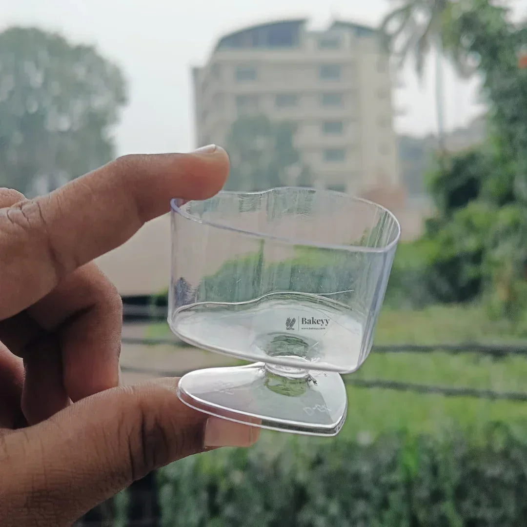70ml Heart-Shaped Clear Dessert Cup | D54 | Transparent Plastic Dessert Bowl | Party & Event Serveware | Pack of 30 - Bakeyy.com - India - 70ml Heart-Shaped Clear Dessert Cup | D54 | Transparent Plastic Dessert Bowl | Party & Event Serveware | Pack of 30 - Default Title 240.00
