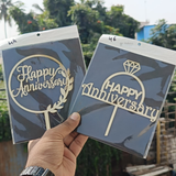 6 Inch | Happy Anniversary Cake Topper | Pack of 5