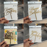 5 Inch Acrylic Cake Topper | Decorative Cake Topper for Celebrations | Assorted designs | Set 3 | Pack of 1