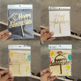 5 Inch | Happy Anniversary Cake Topper | Pack of 5