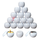 Flat-Top Curved Metal Candle Tin Boxes with Lid | Candle Metal Tin Box | Pack of 10