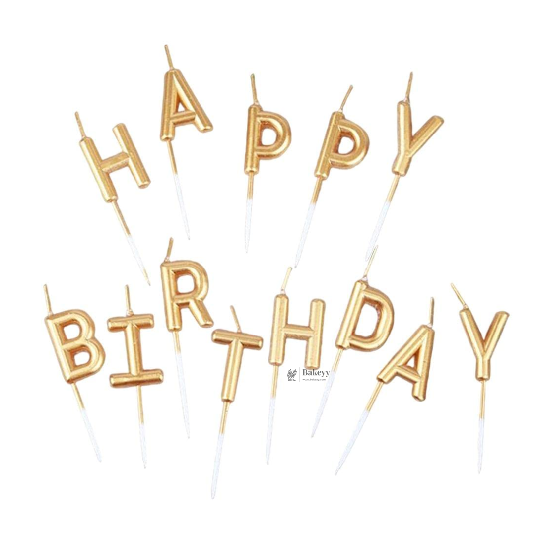 Gold Alphabet Birthday Candles | Letter Cake Candles | Happy Birthday Set