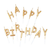 Gold Alphabet Birthday Candles | Letter Cake Candles | Happy Birthday Set