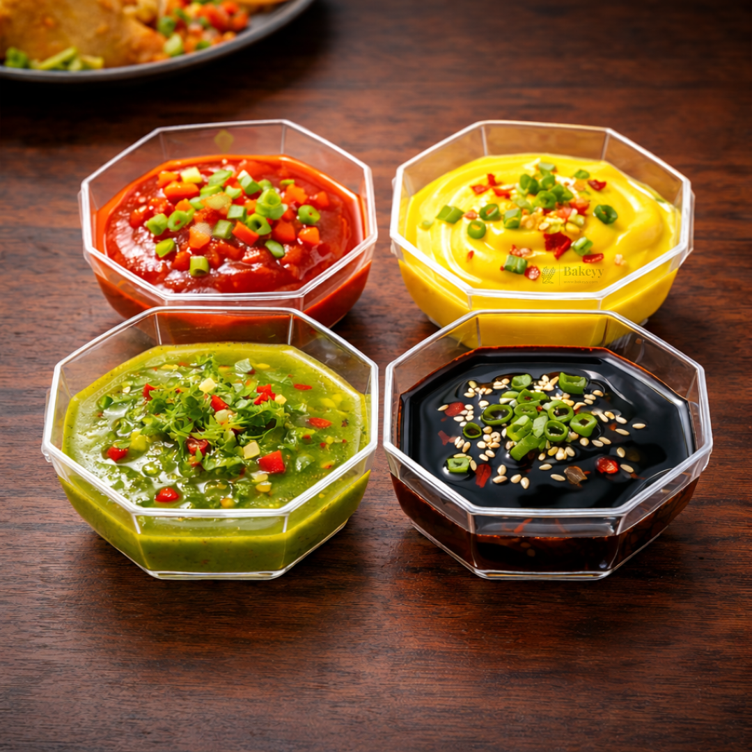 Octagon Plastic Sauce & Dip Bowl | D29 | Pack of 25